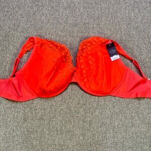 Cacique Seriously Sexy High Apex Plunge Underwire Bra 40J NWT Red Mesh